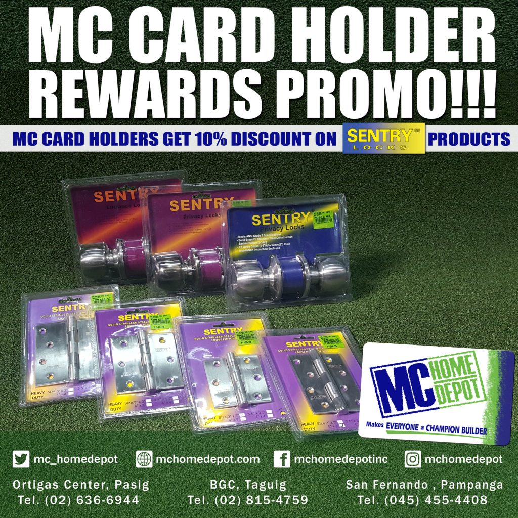 10% off on Sentry Locks and Tools for MC Home Depot Card Holders