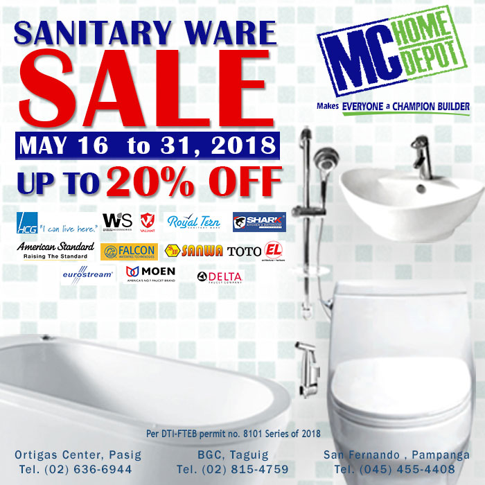 MC Home Depot Sanitary Ware Sale